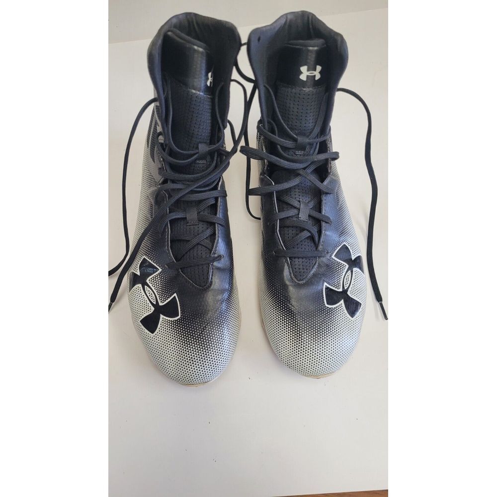 Under Armour Highlight‎ Football Cleats Size 13 Mens Black White Lace Up Logo